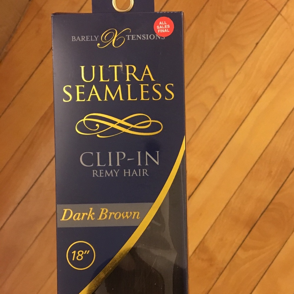 Clip-in hair extensions, dark brown, 18 inches